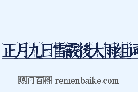正月九日雪霰後大雨组词是什么意思的图片